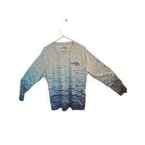 Reel Life Men's Long Sleeve UV Tee Size Large Blue Fishing Shirt